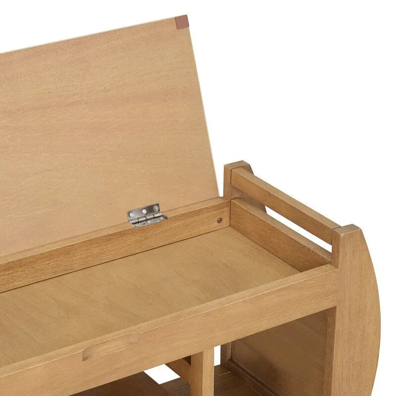 Banc de rangement rétro avec coussin et panneau latéral incurvé pour entrée