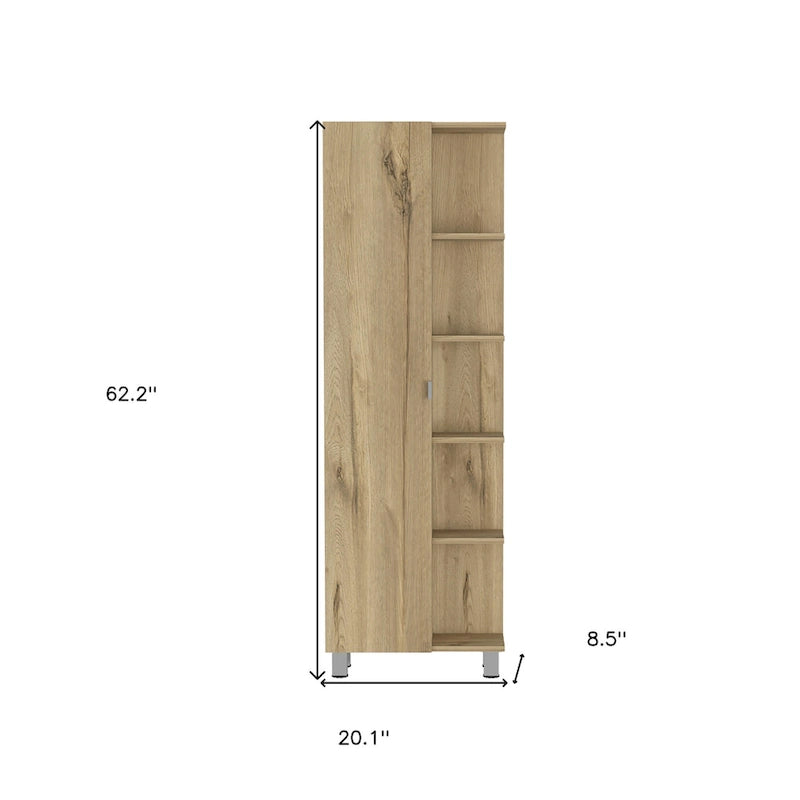 62 Placard de garde-manger ou de rangement en bois de chêne – 20,1" X 62,2" X 8,5"