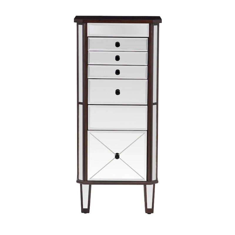 Armoire à bijoux avec miroir et pieds fuselés - 41 - Argent