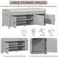 Banc de rangement avec 3 portes persiennes