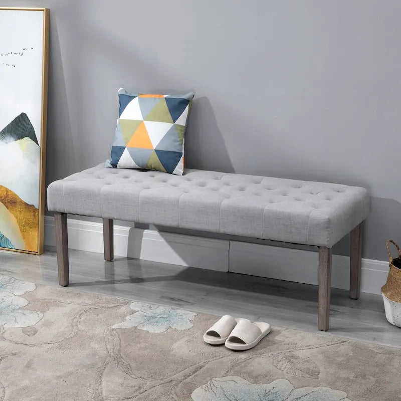 Banc d'appoint ottoman capitonné Simple avec coussin doux et confortable et design moderne et tendance