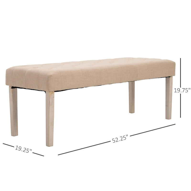 Banc d'appoint ottoman capitonné Simple avec coussin doux et confortable et design moderne et tendance