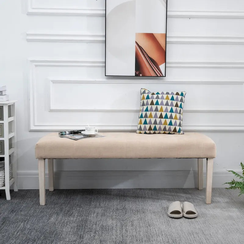 Banc d'appoint ottoman capitonné Simple avec coussin doux et confortable et design moderne et tendance