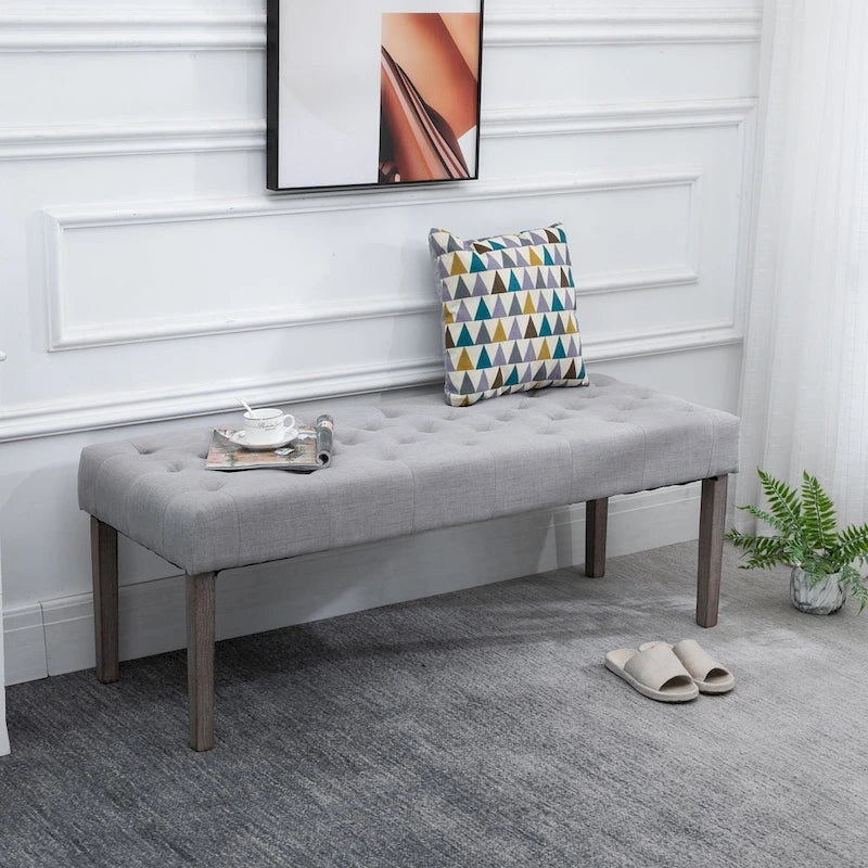 Banc d'appoint ottoman capitonné Simple avec coussin doux et confortable et design moderne et tendance