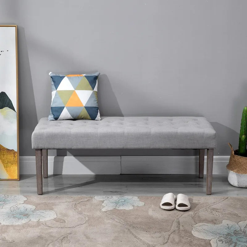 Banc d'appoint ottoman capitonné Simple avec coussin doux et confortable et design moderne et tendance