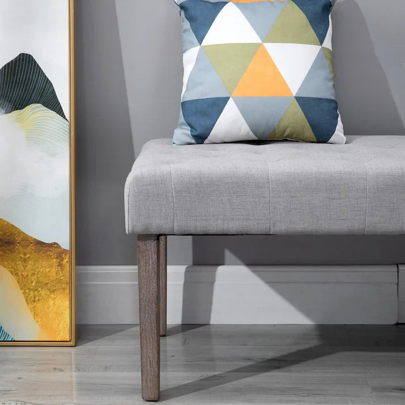 Banc d'appoint ottoman capitonné Simple avec coussin doux et confortable et design moderne et tendance