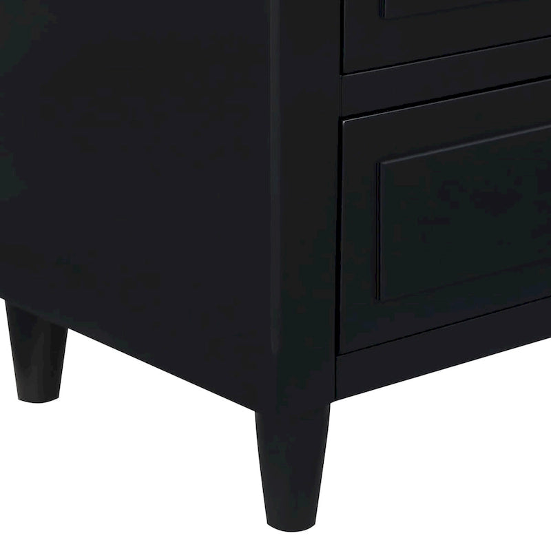 Table de chevet à 3 tiroirs, meuble de rangement en bois