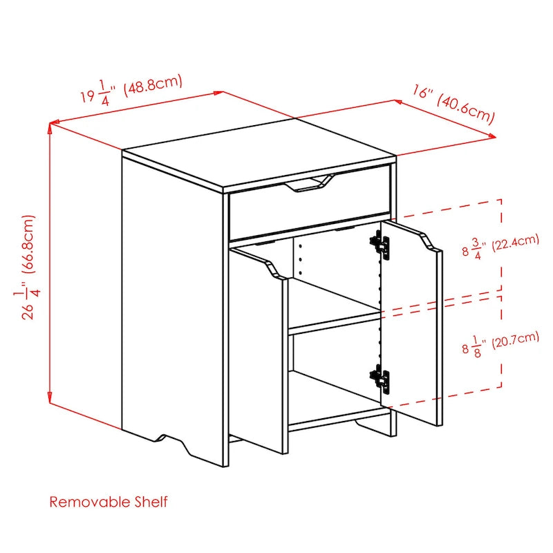 Armoire de rangement à 1 tiroir, anthracite