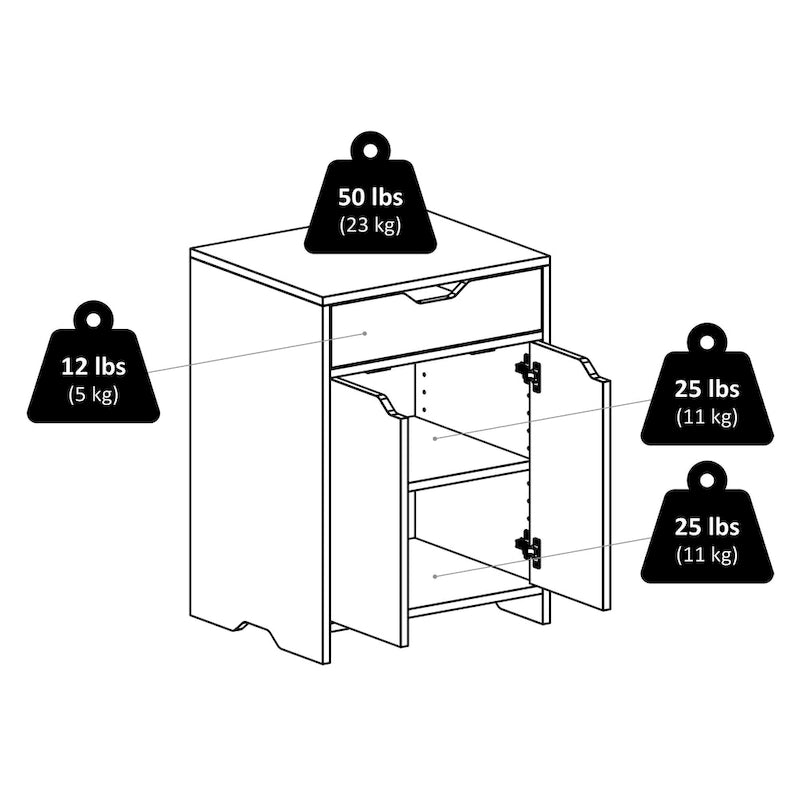 Armoire de rangement à 1 tiroir, anthracite