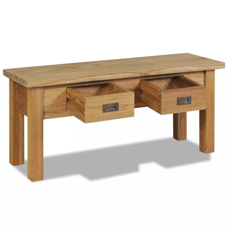 Banc de couloir en teck massif 35,4x11,8x15,7 po