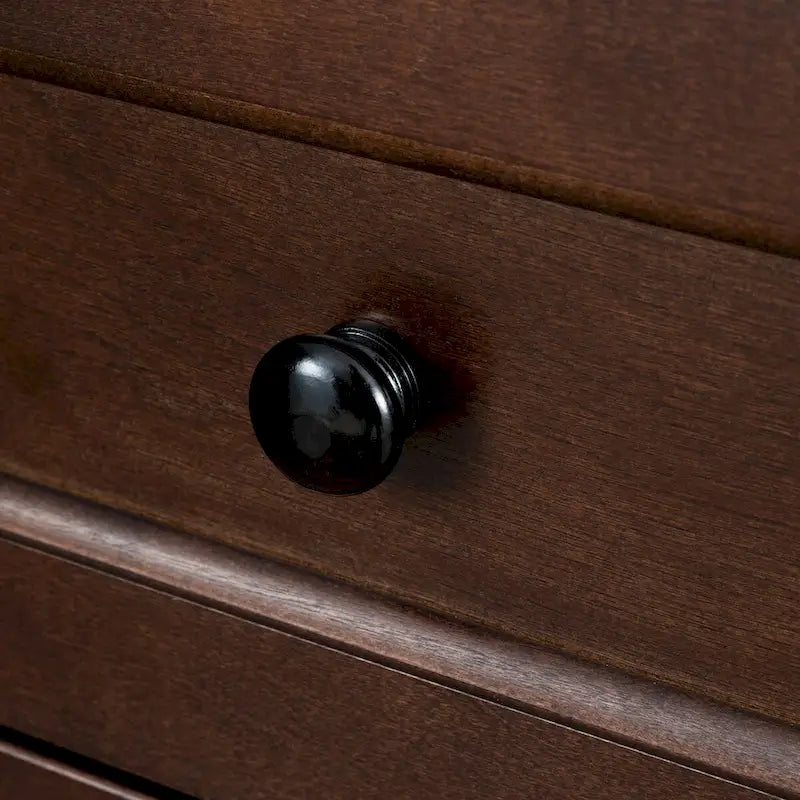 Meuble d'appoint moderne de 109 cm en bois massif avec 6 tiroirs et poignées rondes rétro