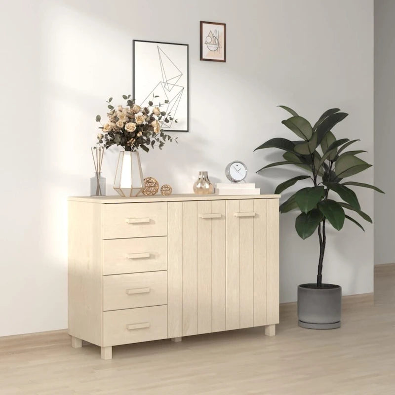 Sideboard Buffet Console Cabinet for Kitchen HAMAR Solid Wood Pine - 44.5 x 15.7 x 31.5