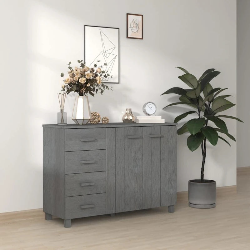 Sideboard Buffet Console Cabinet for Kitchen HAMAR Solid Wood Pine - 44.5 x 15.7 x 31.5