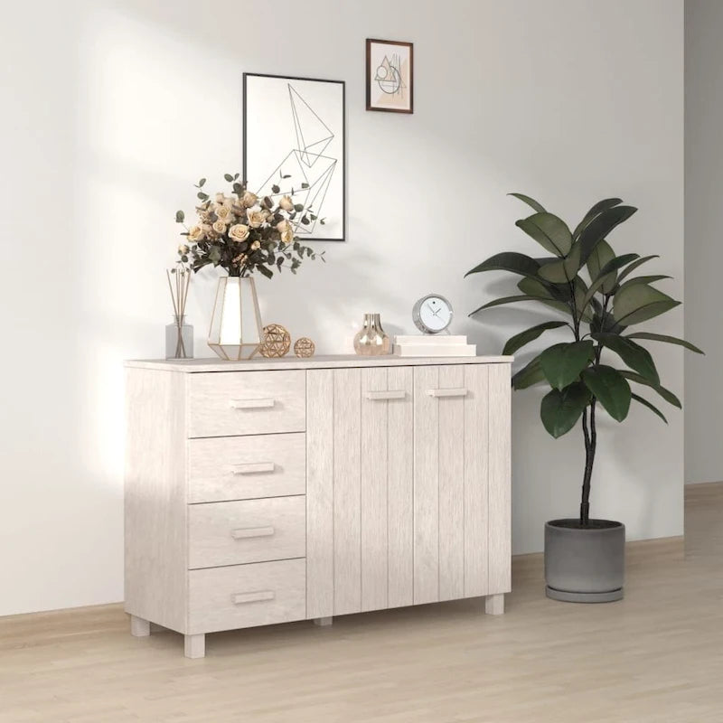 Sideboard Buffet Console Cabinet for Kitchen HAMAR Solid Wood Pine - 44.5 x 15.7 x 31.5