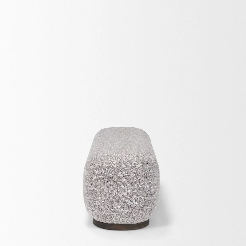 Banc allongé Siren en tissu gris et bois marron foncé