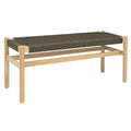 Banc d'entrée en bois massif et corde tressée - 43,3L x 15,0l x 18,0H