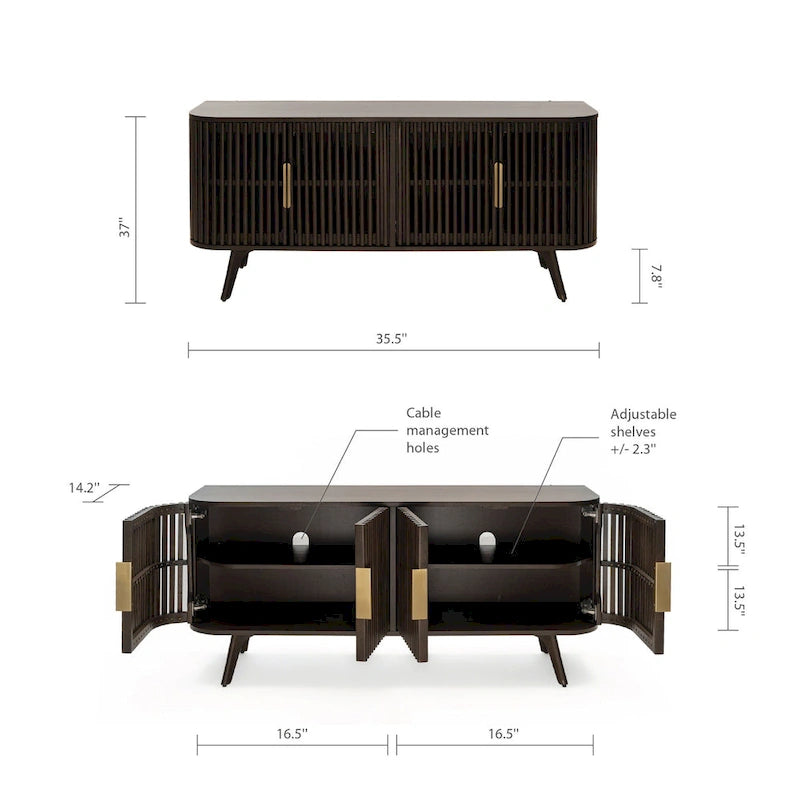 Buffet en enfilade du milieu du siècle, certifié FSC