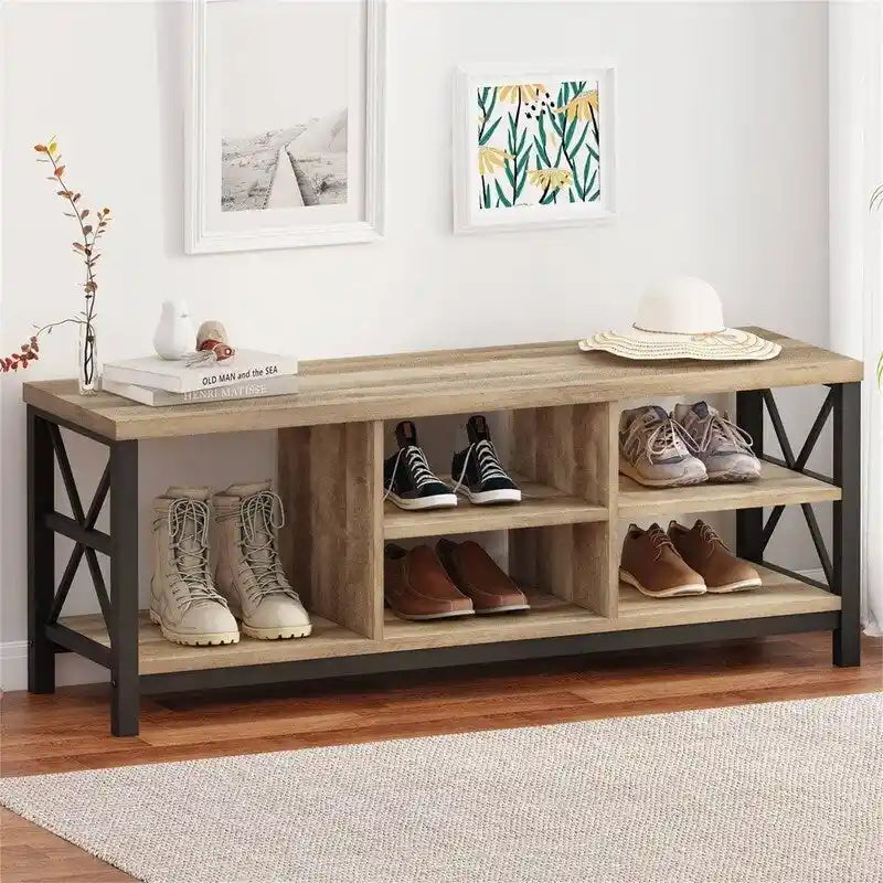 Banc à chaussures d'entrée - 14.17P x 47.24L x 18.11H
