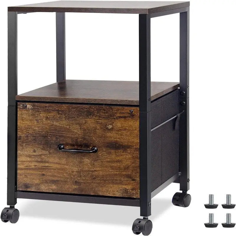 Support roulant métallique à 2 niveaux pour imprimante de bureau à domicile - 30P x 40L x 65H cm