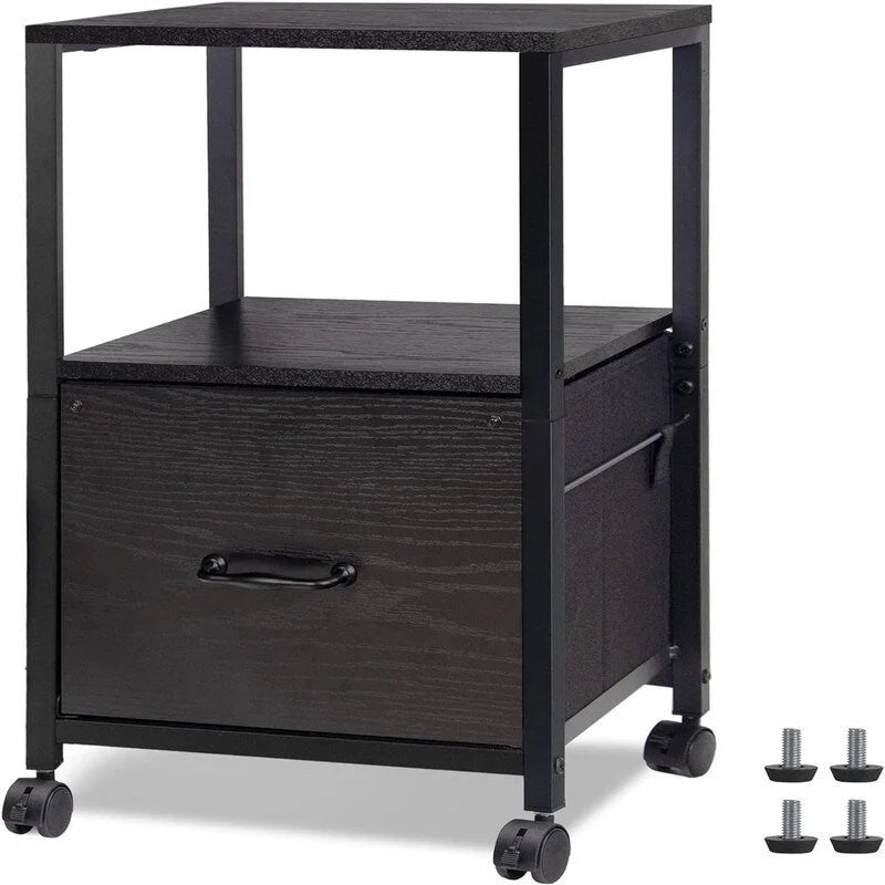 Support roulant métallique à 2 niveaux pour imprimante de bureau à domicile - 30P x 40L x 65H cm