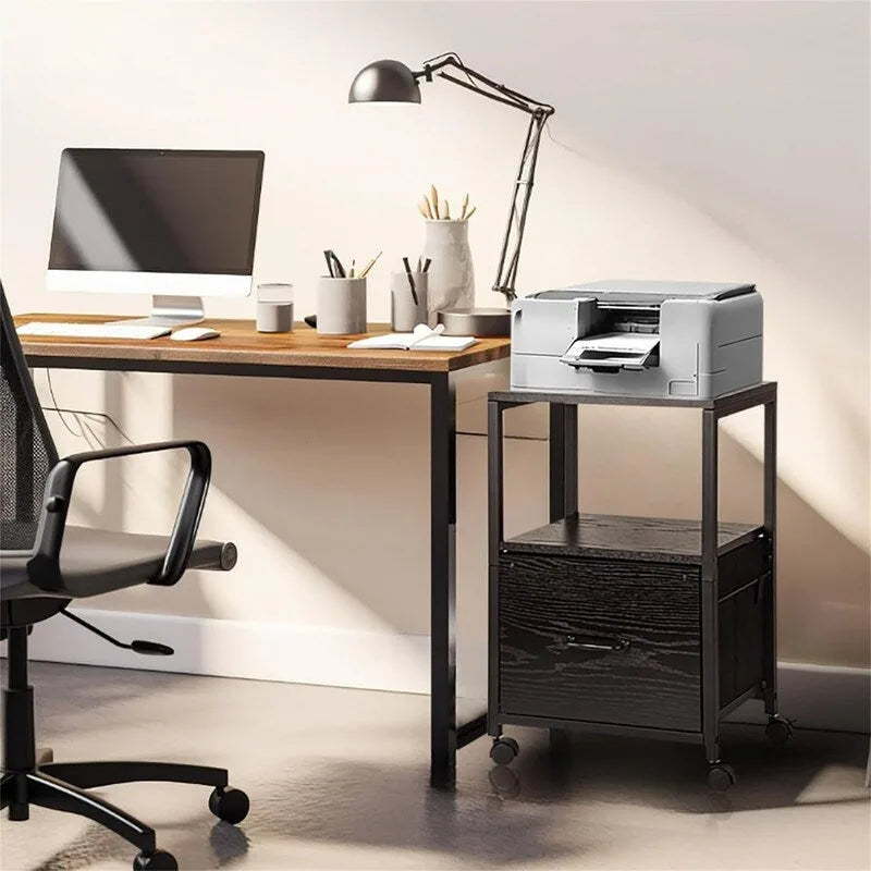 Support roulant métallique à 2 niveaux pour imprimante de bureau à domicile - 30P x 40L x 65H cm