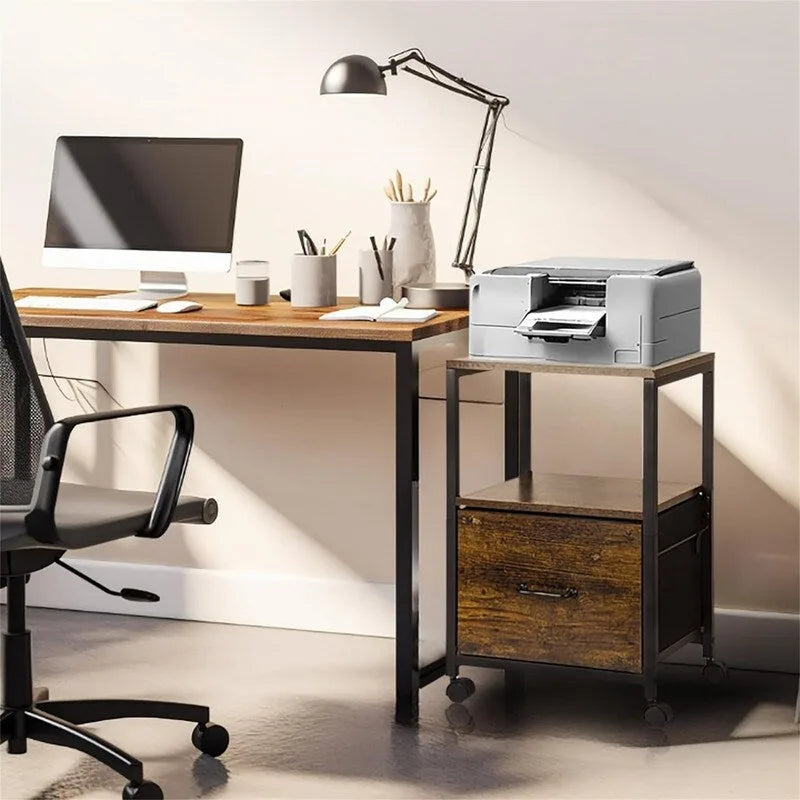 Support roulant métallique à 2 niveaux pour imprimante de bureau à domicile - 30P x 40L x 65H cm