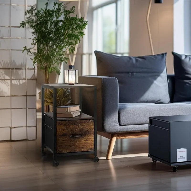 Support roulant métallique à 2 niveaux pour imprimante de bureau à domicile - 30P x 40L x 65H cm