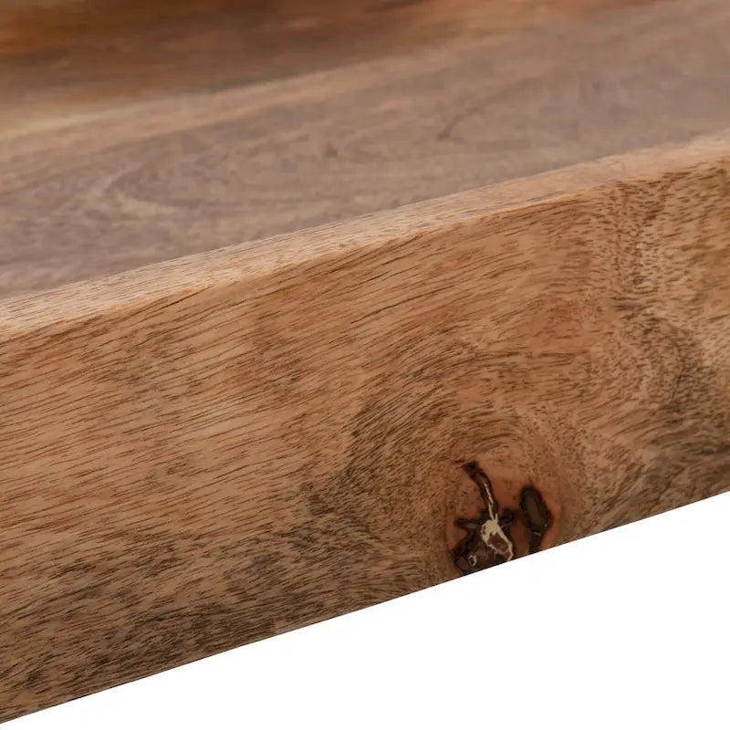 Plateau de service en bois avec support 30 x 32 Plateau TV marron Support décoratif rustique contemporain ou affichage de rangement - 30 x 15 x 32