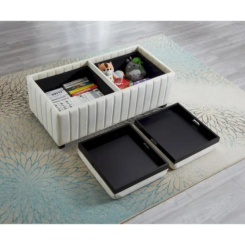 Banc de rangement avec plateau à café