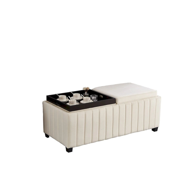 Banc de rangement avec plateau à café