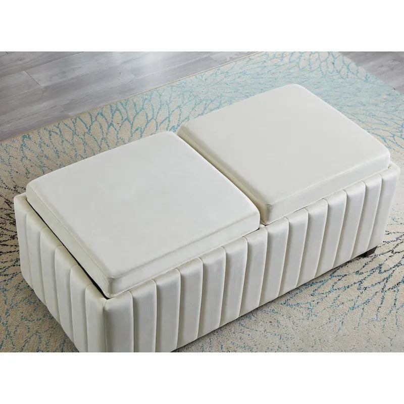 Banc de rangement avec plateau à café