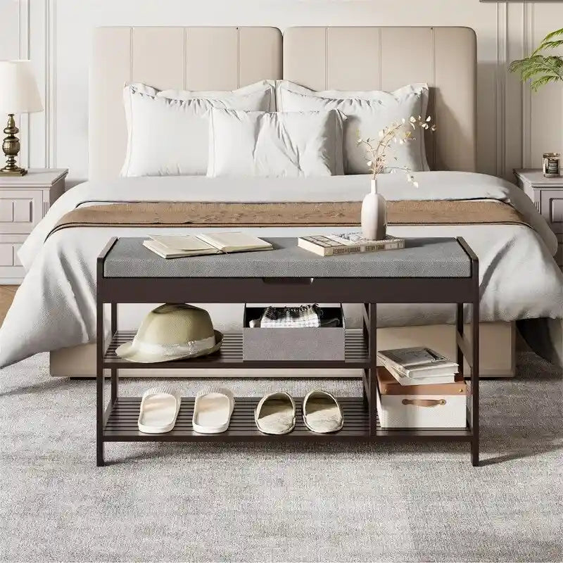 Banc de rangement pour entrée - 11,4P x 36L x 19,7H