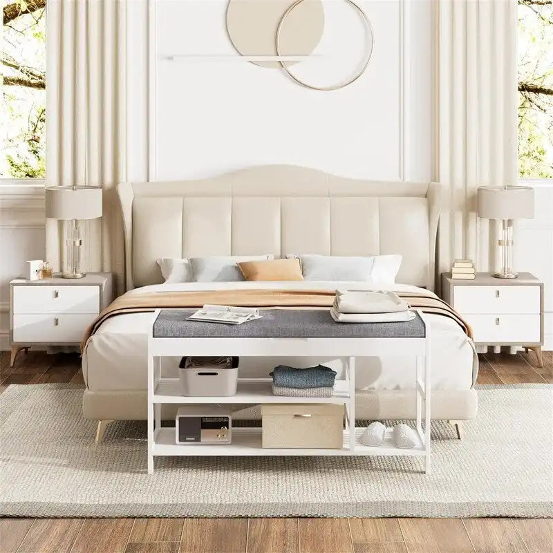 Banc de rangement pour entrée - 11,4P x 36L x 19,7H