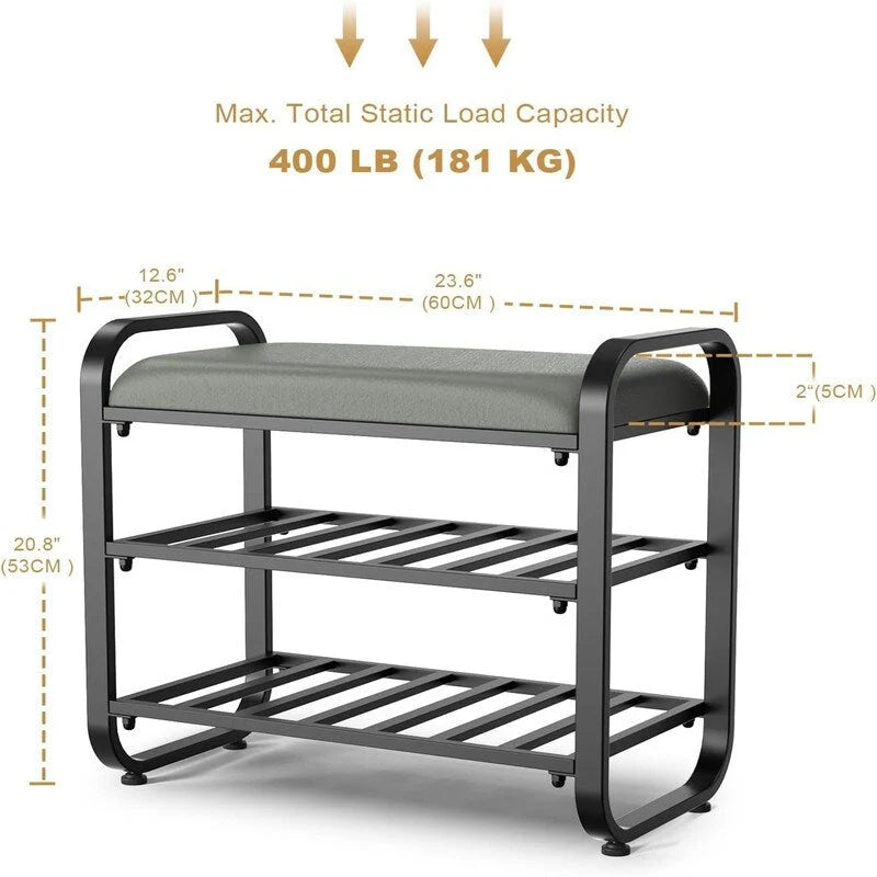 Étagère à chaussures à 3 niveaux - 12,6P x 23,62L x 20,8H
