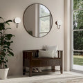 Banc de rangement d'entrée de style transitionnel en BOIS MASSIF de Normandie de 122 cm de large en brun brunette - 17 P x 48 L x 27,2 H