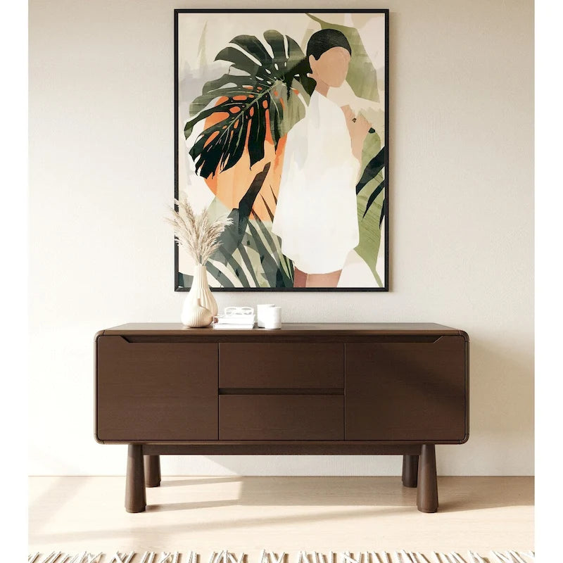 Buffet moderne en acacia foncé