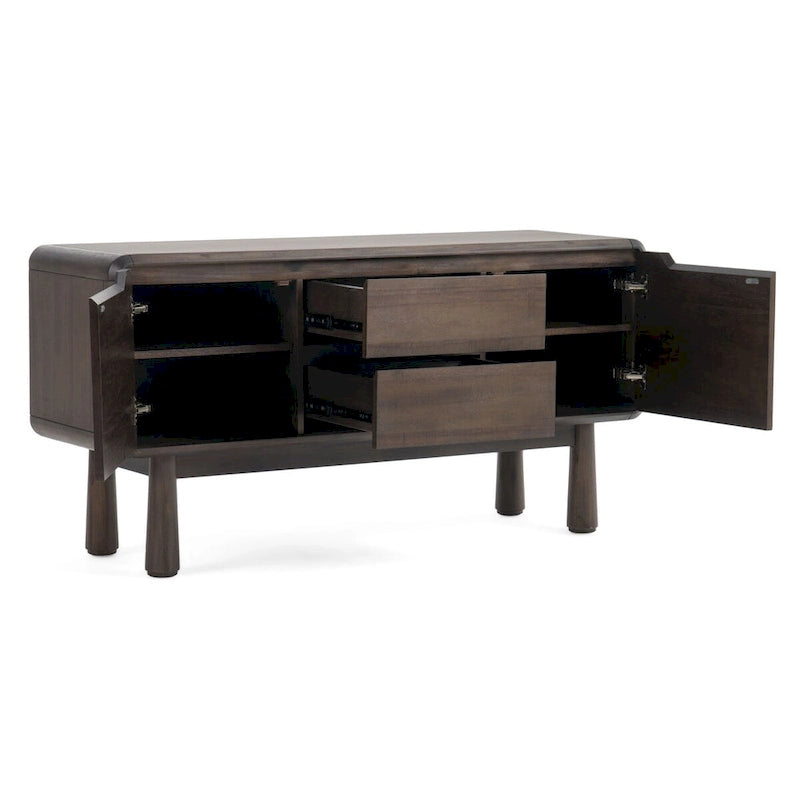 Buffet moderne en acacia foncé