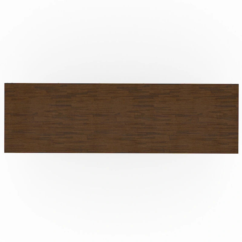 BUFFET DE SALLE À MANGER RECTANGULAIRE EN BOIS D'ACACIA MASSIF, STYLE MI-SIÈCLE, 152 CM DE LARGE, AVEC RANGEMENT POUR VIN, FINITION BRUN VIEILLI NATUREL RUSTIQUE