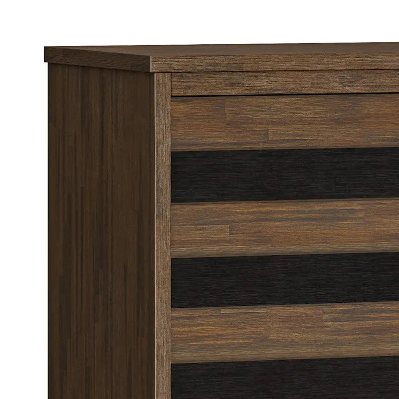 BUFFET DE SALLE À MANGER RECTANGULAIRE EN BOIS D'ACACIA MASSIF, STYLE MI-SIÈCLE, 152 CM DE LARGE, AVEC RANGEMENT POUR VIN, FINITION BRUN VIEILLI NATUREL RUSTIQUE
