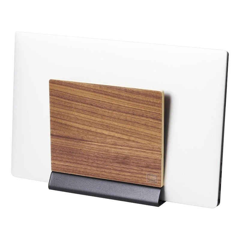 Support pour ordinateur portable fin, Acier et Bois - L 6,2 x l 16 x H 15 cm