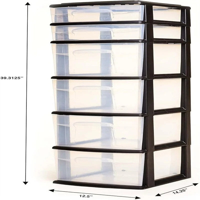 Commode 6 tiroirs en plastique pour maison, bureau ou chambre