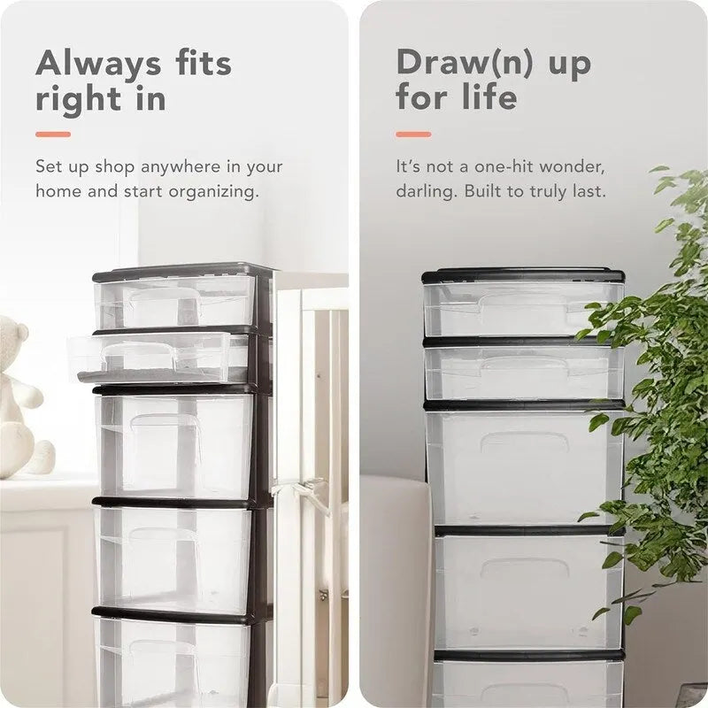 Commode 6 tiroirs en plastique pour maison, bureau ou chambre