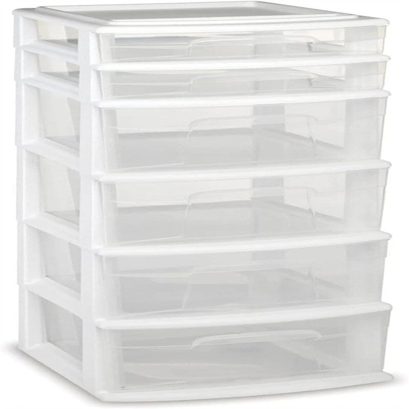 Commode 6 tiroirs en plastique pour maison, bureau ou chambre