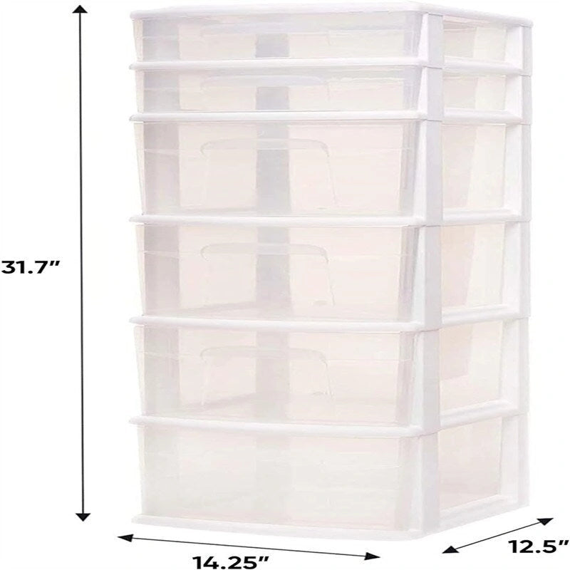 Commode 6 tiroirs en plastique pour maison, bureau ou chambre