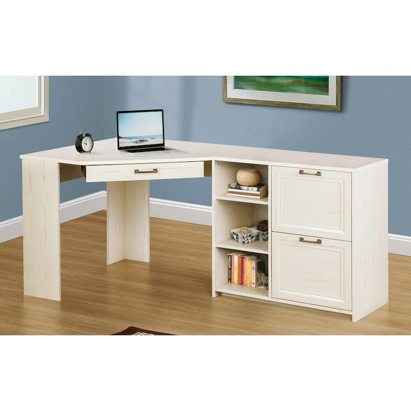 Classeur 2 portes blanc antique
