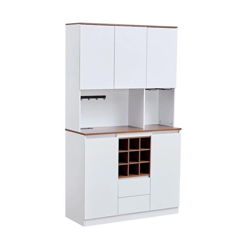 Meuble de bar à café de ferme, buffet de cuisine 68,89 avec rangement, meuble à liqueurs pour la maison et la salle à manger