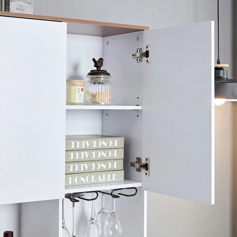 Meuble de bar à café de ferme, buffet de cuisine 68,89 avec rangement, meuble à liqueurs pour la maison et la salle à manger
