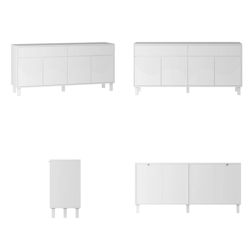 Buffet de rangement avec pieds en pin et buffet intérieur réglable - 63