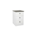 Armoire 3 tiroirs plateau chêne gris et finition blanche