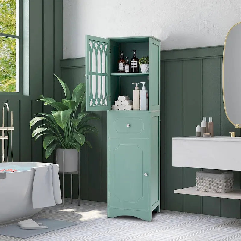 Meuble de salle de bain moderne et élégant en bois avec panneau de porte en acrylique